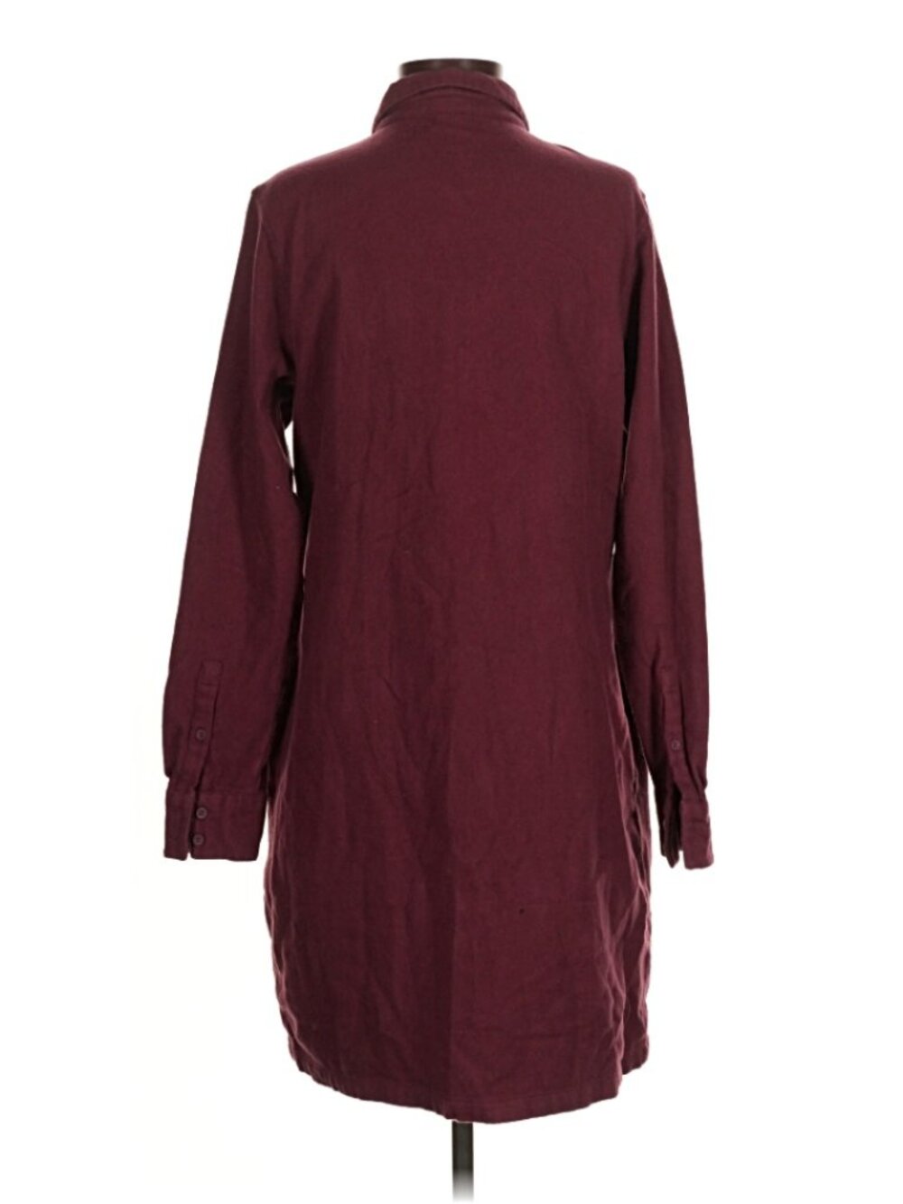 Patagonia Fjord Shirt Dress | Size S | Burgundy Organic Cotton Flannel - Picture 4 of 7